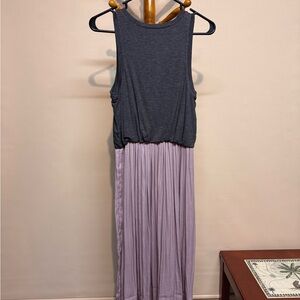 Women’s Loft Two Toned Maxi Dress - Charcoal Top & Dusty Lavender Skirt Size SP